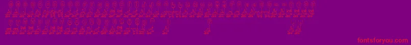 HoppyRibbitday Font – Red Fonts on Purple Background