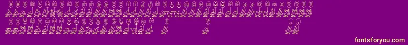 Fonte HoppyRibbitday – fontes amarelas em um fundo roxo