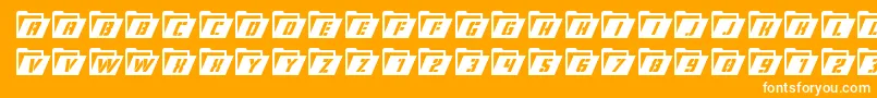 Eyesonlysemicondtal-Schriftart – Weiße Schriften auf orangefarbenem Hintergrund