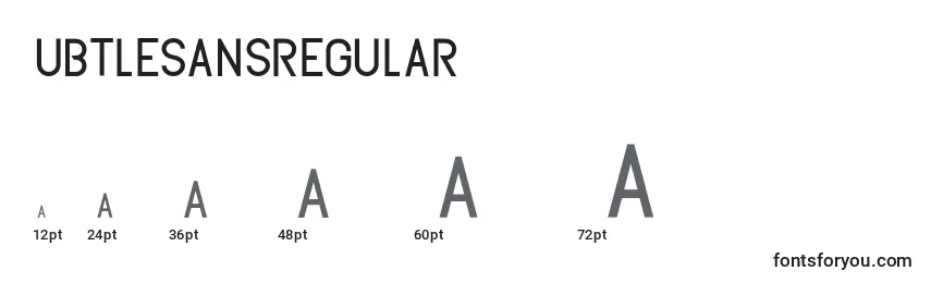 Размеры шрифта Subtlesansregular (38549)
