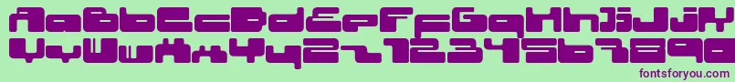 02.10fen-Schriftart – Violette Schriften auf grünem Hintergrund