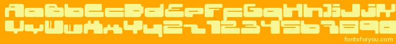 02.10fen Font – Yellow Fonts on Orange Background