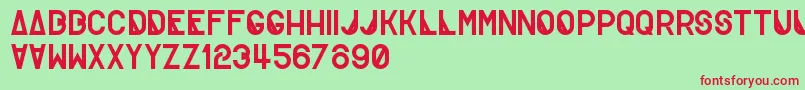 Czcionka Creatif – czerwone czcionki na zielonym tle