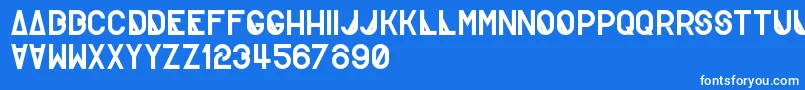 Czcionka Creatif – białe czcionki na niebieskim tle