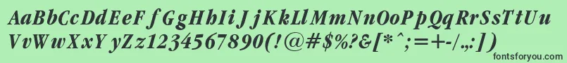 GaramondcondBoldItalicRegular Font – Black Fonts on Green Background