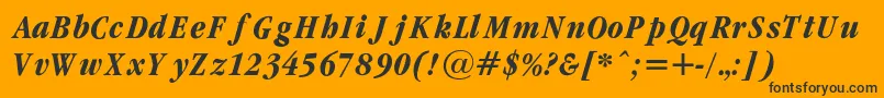 GaramondcondBoldItalicRegular Font – Black Fonts on Orange Background