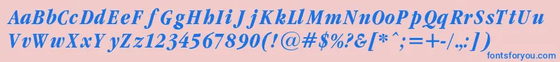 GaramondcondBoldItalicRegular Font – Blue Fonts on Pink Background