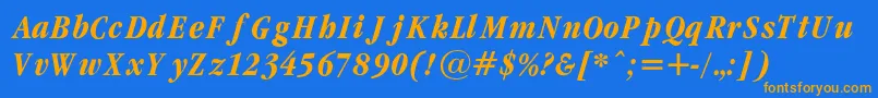 GaramondcondBoldItalicRegular Font – Orange Fonts on Blue Background