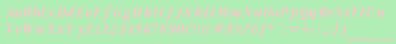 GaramondcondBoldItalicRegular Font – Pink Fonts on Green Background