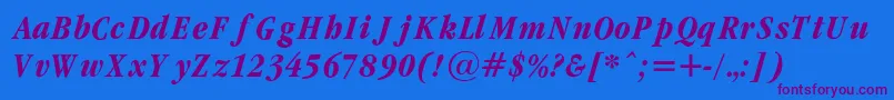 GaramondcondBoldItalicRegular Font – Purple Fonts on Blue Background