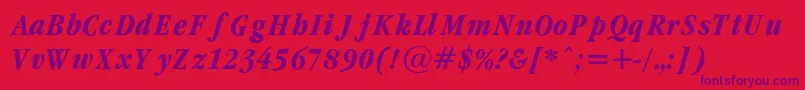 GaramondcondBoldItalicRegular Font – Purple Fonts on Red Background