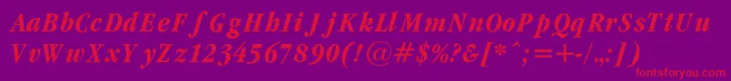 GaramondcondBoldItalicRegular Font – Red Fonts on Purple Background