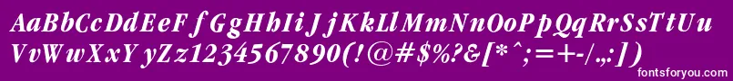 GaramondcondBoldItalicRegular Font – White Fonts on Purple Background