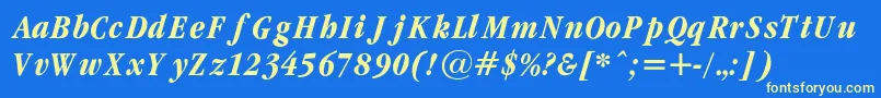 GaramondcondBoldItalicRegular Font – Yellow Fonts on Blue Background