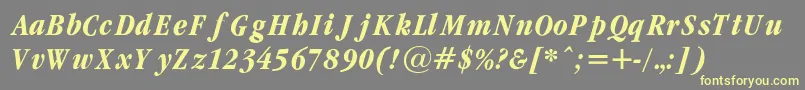 GaramondcondBoldItalicRegular Font – Yellow Fonts on Gray Background