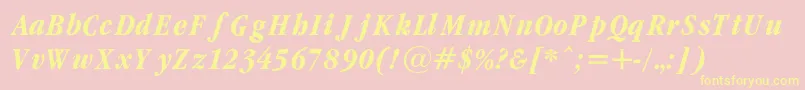 GaramondcondBoldItalicRegular Font – Yellow Fonts on Pink Background