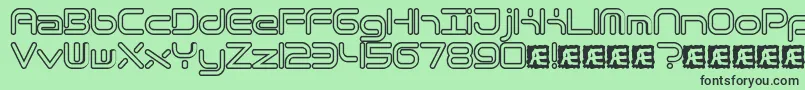 QuantumRoundHollowBrk Font – Black Fonts on Green Background