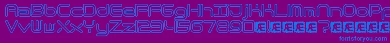 QuantumRoundHollowBrk Font – Blue Fonts on Purple Background