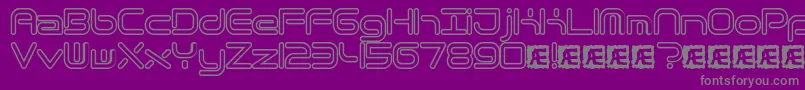 QuantumRoundHollowBrk Font – Gray Fonts on Purple Background