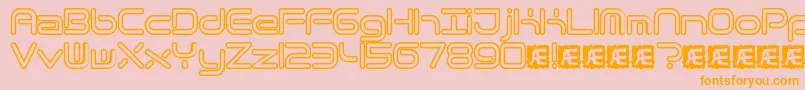 QuantumRoundHollowBrk Font – Orange Fonts on Pink Background