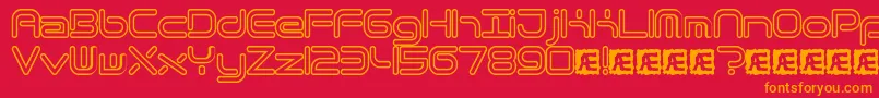 QuantumRoundHollowBrk Font – Orange Fonts on Red Background