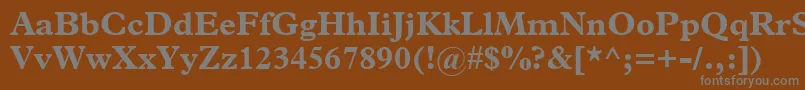 フォントPlantinBold – 茶色の背景に灰色の文字