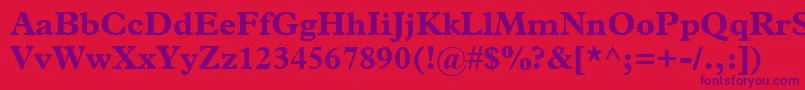 PlantinBold Font – Purple Fonts on Red Background