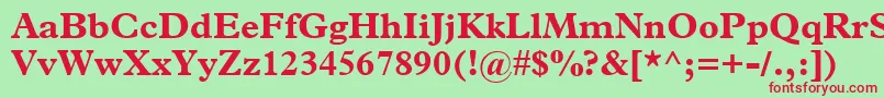 PlantinBold Font – Red Fonts on Green Background