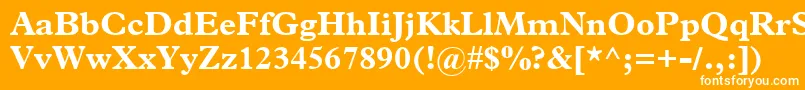 フォントPlantinBold – オレンジの背景に白い文字