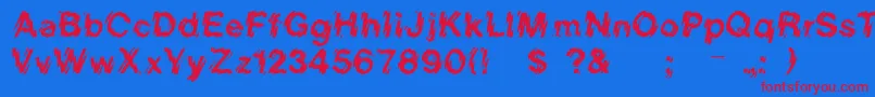 Lower Font – Red Fonts on Blue Background