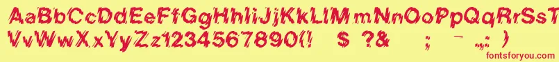 Lower Font – Red Fonts on Yellow Background