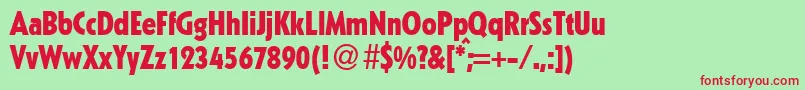 KabincondbBold Font – Red Fonts on Green Background