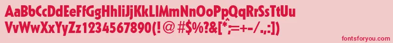Fonte KabincondbBold – fontes vermelhas em um fundo rosa