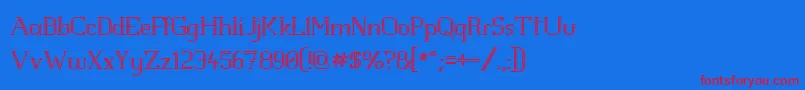 WhiteLineFever1.00 Font – Red Fonts on Blue Background