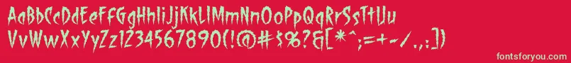 ShocktherapyBb Font – Green Fonts on Red Background