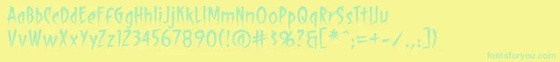 ShocktherapyBb Font – Green Fonts on Yellow Background
