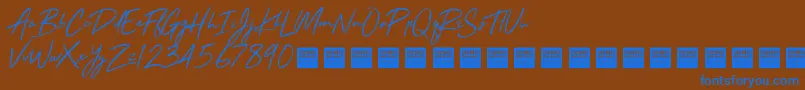 StayRadDemo Font – Blue Fonts on Brown Background