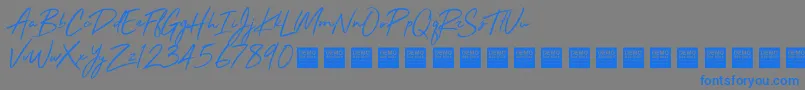 StayRadDemo-Schriftart – Blaue Schriften auf grauem Hintergrund