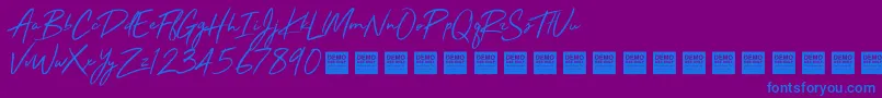 StayRadDemo Font – Blue Fonts on Purple Background