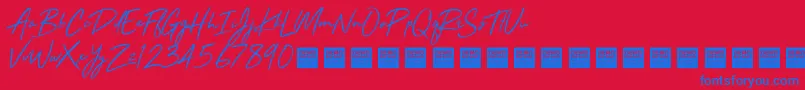 StayRadDemo Font – Blue Fonts on Red Background