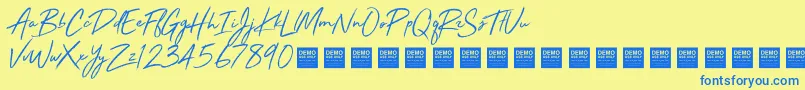 StayRadDemo Font – Blue Fonts on Yellow Background