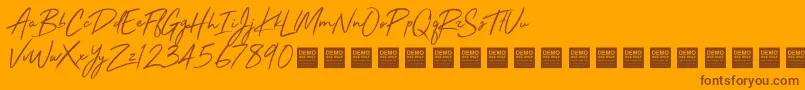 StayRadDemo-Schriftart – Braune Schriften auf orangefarbenem Hintergrund