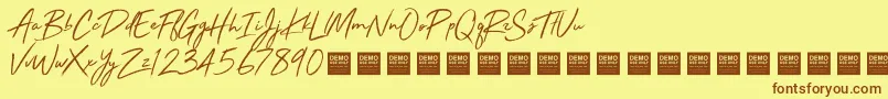 StayRadDemo Font – Brown Fonts on Yellow Background
