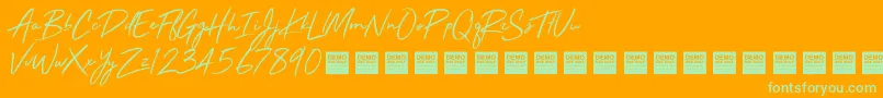 StayRadDemo Font – Green Fonts on Orange Background