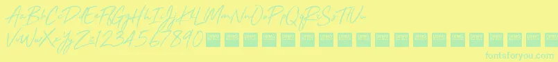 StayRadDemo Font – Green Fonts on Yellow Background