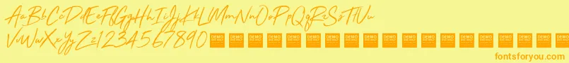 StayRadDemo Font – Orange Fonts on Yellow Background