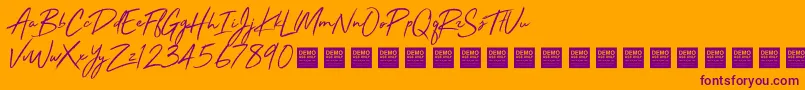 StayRadDemo Font – Purple Fonts on Orange Background
