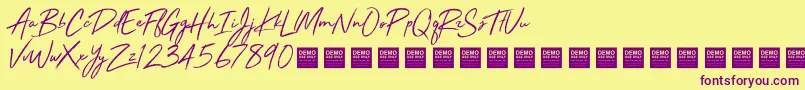 StayRadDemo Font – Purple Fonts on Yellow Background