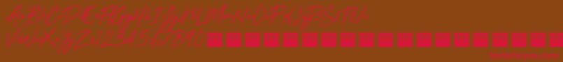 StayRadDemo-Schriftart – Rote Schriften auf braunem Hintergrund