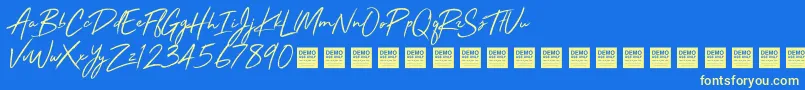 StayRadDemo Font – Yellow Fonts on Blue Background
